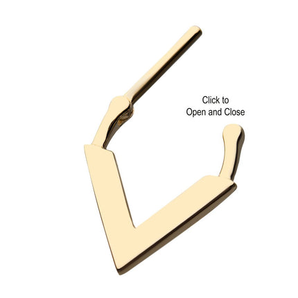 Invictus 14kt Yellow Gold Downward Facing Triangle Septum Clicker