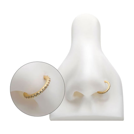Invictus 14Kt Gold Prong Set 1mm Eternity Round Gem Side Facing Hinged Segment Clicker