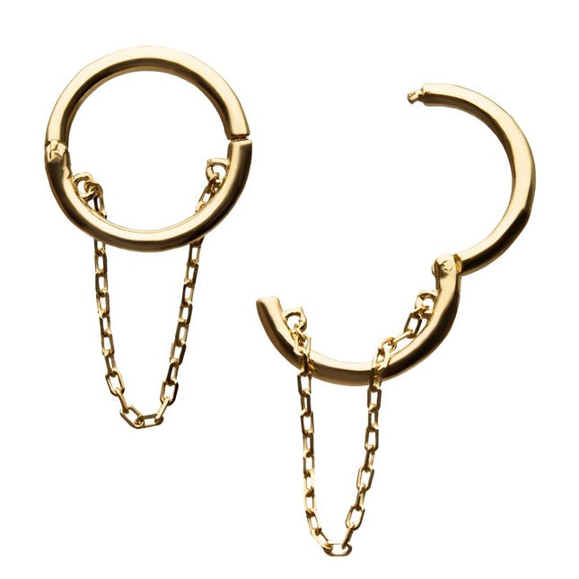 Invictus 14Kt Yellow Gold with Chain Hinged Segment Clicker