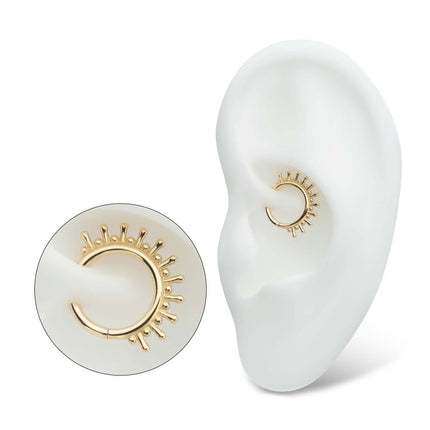 Invictus 14Kt Yellow Gold 11-Spike Edge Hinged Segment Clicker