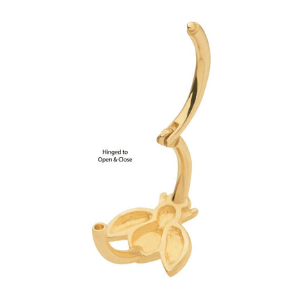 Invictus 14Kt Yellow Gold with Bee Design Side Facing Hinged Segment Clicker