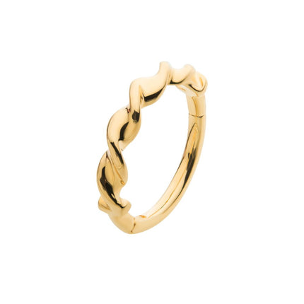 Invictus 14Kt Yellow Gold Twisted Style Side Facing Hinged Segment Clicker