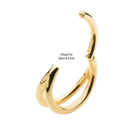 Invictus 14Kt Yellow Gold Double Hoop Side Facing Hinged Segment Clicker