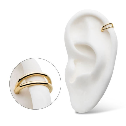 Invictus 14Kt Yellow Gold Double Hoop Side Facing Hinged Segment Clicker