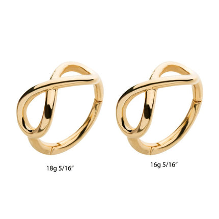 Invictus 14Kt Yellow Gold with Infinity Symbol Side Facing Hinged Segment Clicker