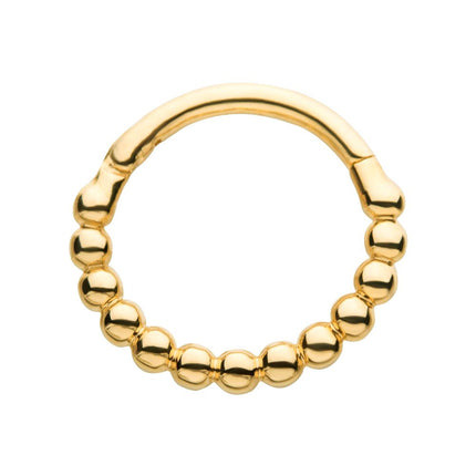 Invictus 14Kt Yellow Gold with Beaded Edge Side Facing Hinged Segment Clicker