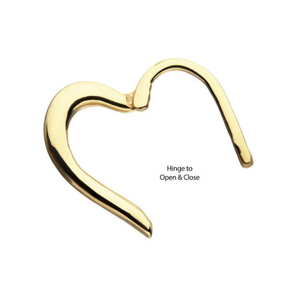 Invictus 14kt Gold Right Heart Shape Front Facing Hinged Segment Ring