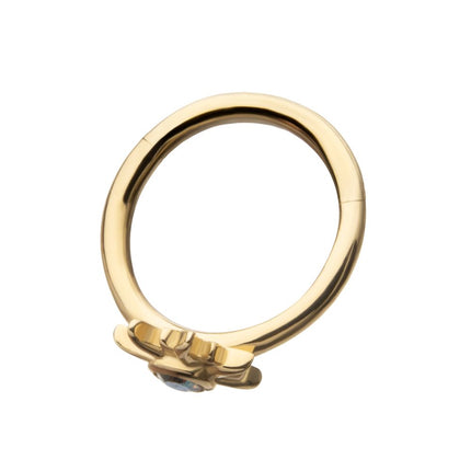 Invictus 14Kt Yellow Gold Bezel Gem Sunburst Side Facing Hinged Segment Clicker