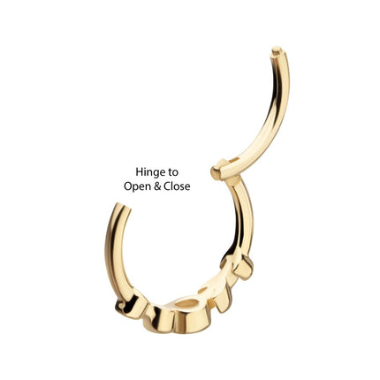 Invictus 14Kt Yellow Gold Bezel Set 2mm Round Gem Moon Phase Side Facing Hinged Segment Clicker