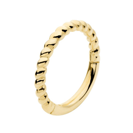 Invictus 14Kt Yellow Gold Twisted Rope Front Facing Hinged Segment Clicker