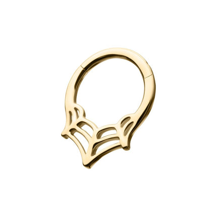 Invictus 14Kt Gold Spiderweb Front Facing Hinged Segment Clicker