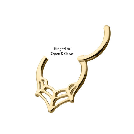 Invictus 14Kt Gold Spiderweb Front Facing Hinged Segment Clicker