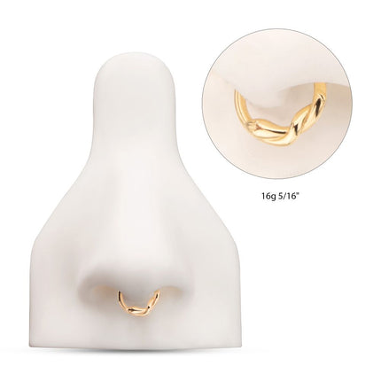 Invictus 14Kt Yellow Gold Snake Twisted Front Facing Hinged Segment Clicker