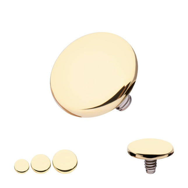 Invictus 14Kt Yellow Gold Internally Threaded Disk Top Dermal