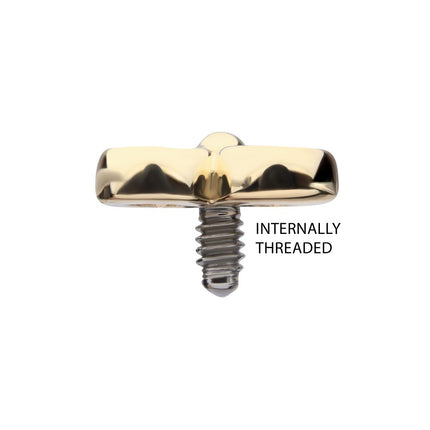 Invictus 14Kt Yellow Gold Internally Threaded Trinity Bezel Set Gem Top Dermal