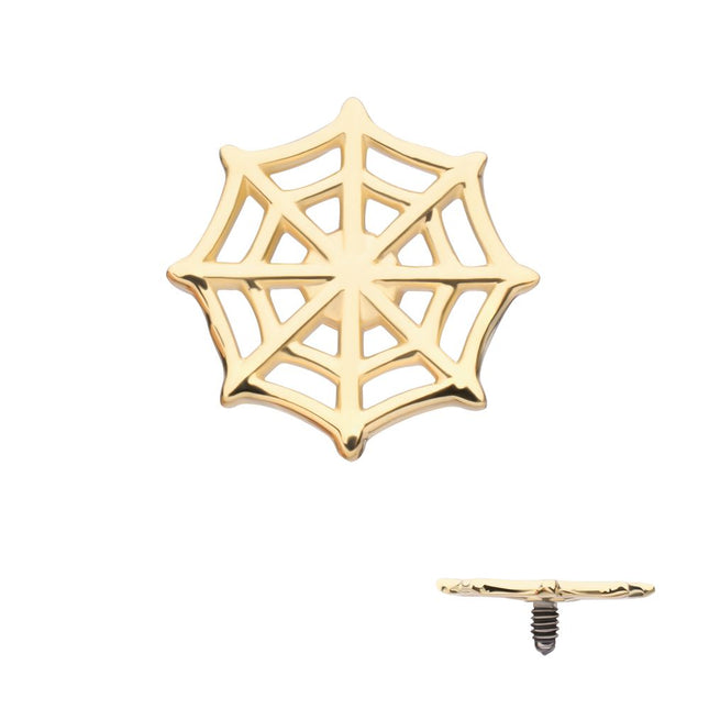 Invictus 14Kt Yellow Gold Internally Threaded Spiderweb Top Dermal