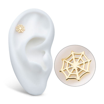 Invictus 14Kt Yellow Gold Internally Threaded Spiderweb Top Dermal