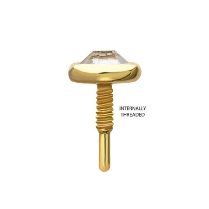 Invictus 14Kt Yellow Gold M0.8 Internally Threaded Bezel Set 2mm Round Gem Top