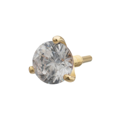 Invictus 14Kt Yellow Gold M0.8 Internally Threaded 3-Prong Round Gem Top