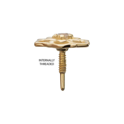 Invictus 14Kt Yellow Gold M0.8 Internally Threaded Mandala Gem Top