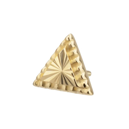 Invictus 14Kt Yellow Gold M0.8 Internally Threaded Milgrain Edge Corrugated Triangle Top
