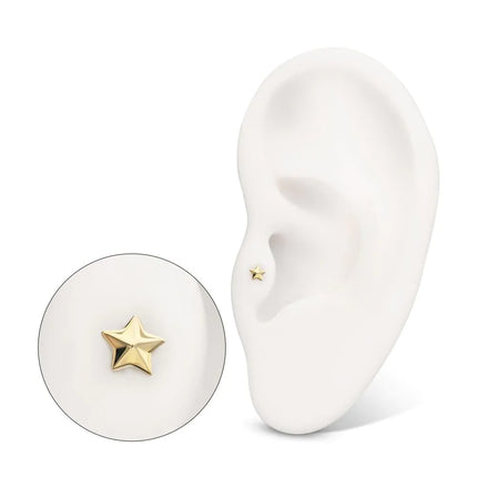 Invictus 14Kt Yellow Gold M0.8 Internally Threaded Nautical Star Top