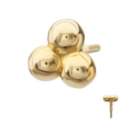 Invictus 14Kt Yellow Gold M0.8 Internally Threaded Trinity Ball Top