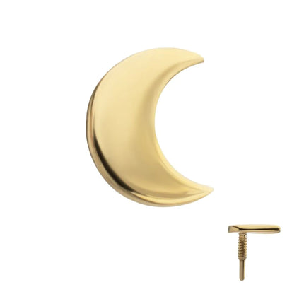 Invictus 14Kt Yellow Gold M0.8 Internally Threaded Crescent Moon Top