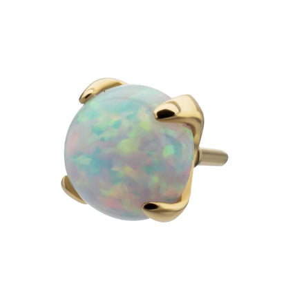 Invictus 14Kt Yellow Gold M0.8 Internally Threaded 4-Prong Round Opal Top