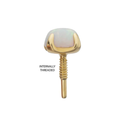 Invictus 14Kt Yellow Gold M0.8 Internally Threaded 4-Prong Round Opal Top