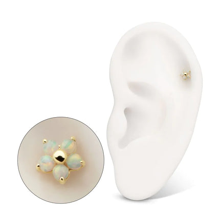 Invictus 14Kt Yellow Gold M0.8 Internally Threaded 5-Petal Opal Flower Top