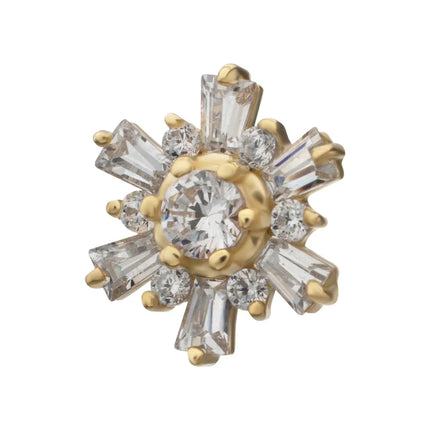 Invictus 14Kt Yellow Gold M0.8 Internally Threaded Radiant Flare Cluster Top