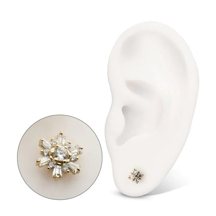 Invictus 14Kt Yellow Gold M0.8 Internally Threaded Radiant Flare Cluster Top