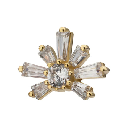 Invictus 14Kt Yellow Gold M0.8 Internally Threaded Sunray Cluster Top