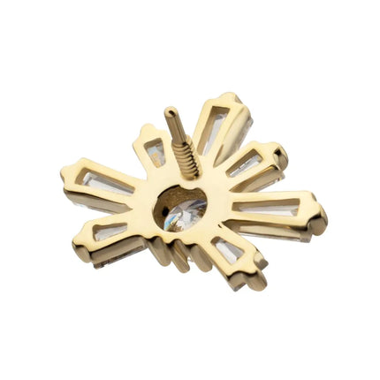 Invictus 14Kt Yellow Gold M0.8 Internally Threaded Sunray Cluster Top