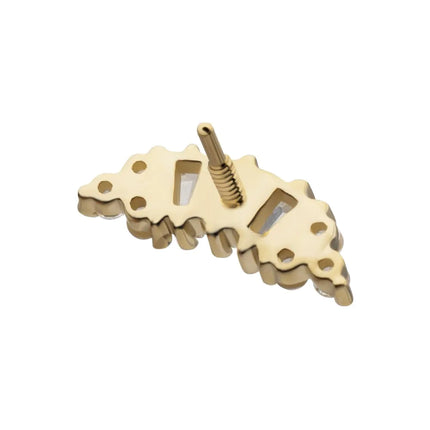 Invictus 14Kt Yellow Gold M0.8 Internally Threaded Crown Baguette Cluster Top