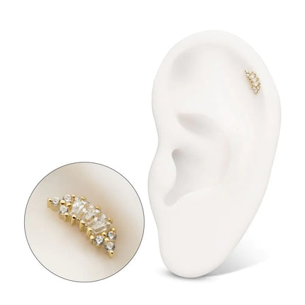 Invictus 14Kt Yellow Gold M0.8 Internally Threaded Crown Baguette Cluster Top