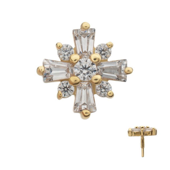 Invictus 14Kt Yellow Gold M0.8 Internally Threaded Celestial Cluster Top