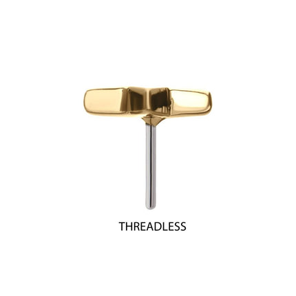 Invictus 14Kt Gold Threadless Star Top with Prong Set Gem