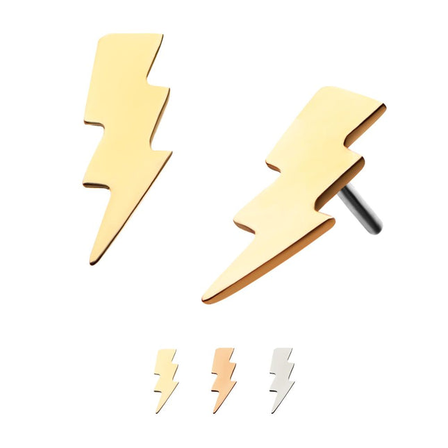 Invictus 14kt Gold Threadless Lightning Bolt Top