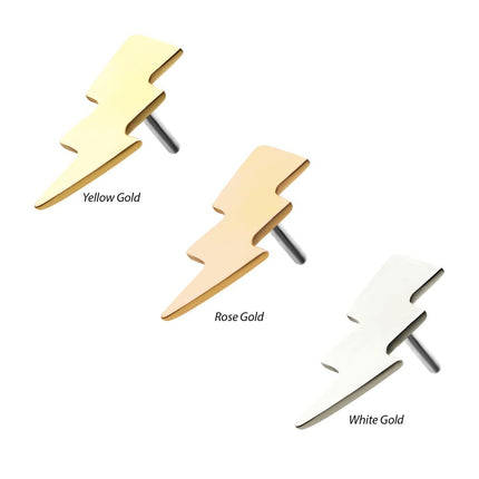 Invictus 14kt Gold Threadless Lightning Bolt Top