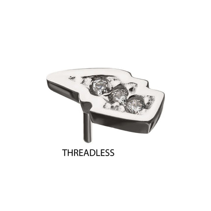Invictus 14kt Gold Threadless with Clear Gem Lightning Bolt Top