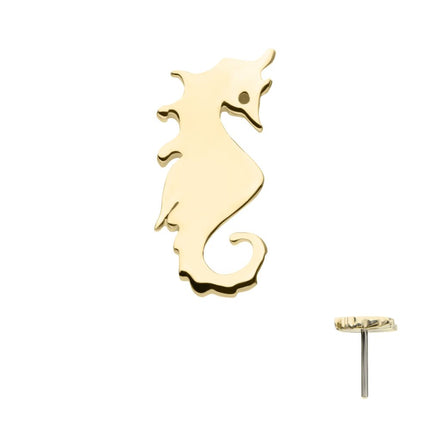 Invictus 14Kt Yellow Gold Threadless Seahorse Top