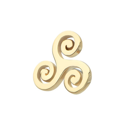 Invictus 14Kt Yellow Gold Threadless Triskelion Celtic Symbol Top