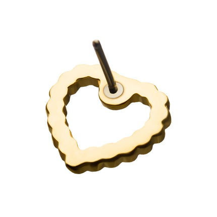 Invictus 14Kt Yellow Gold Threadless  Heart Beads Top