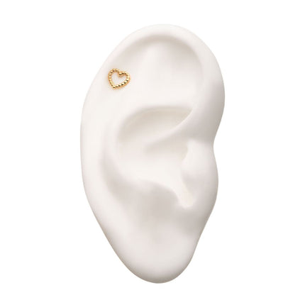 Invictus 14Kt Yellow Gold Threadless  Heart Beads Top