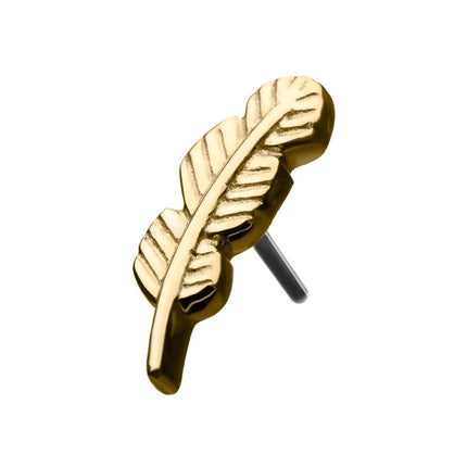 Invictus 14Kt Gold Threadless with Aria Leaf Top