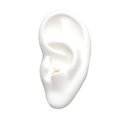 Invictus 14kt Yellow Gold Threadless 4-Clear Gem Flower Top