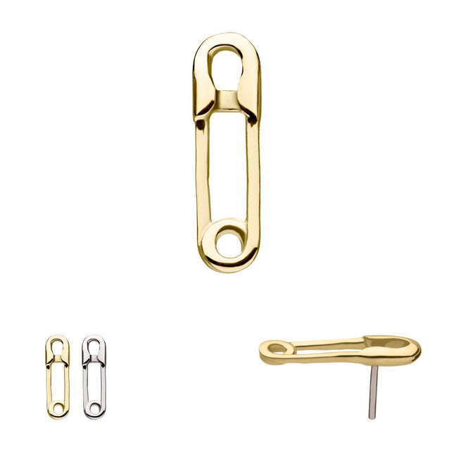 Invictus 14Kt Gold Threadless Safety Pin Top