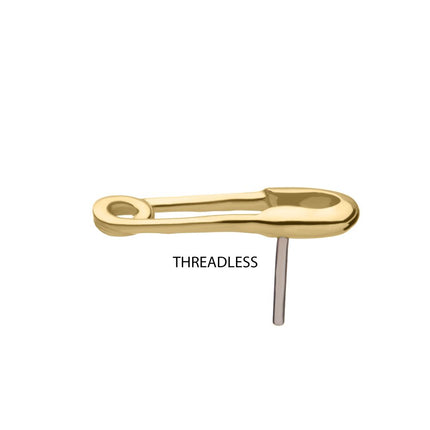 Invictus 14Kt Gold Threadless Safety Pin Top